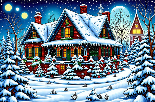 Cozy Christmas Cabin Jigsaw Puzzle 1,000 Pieces - Jigsaw Art Store