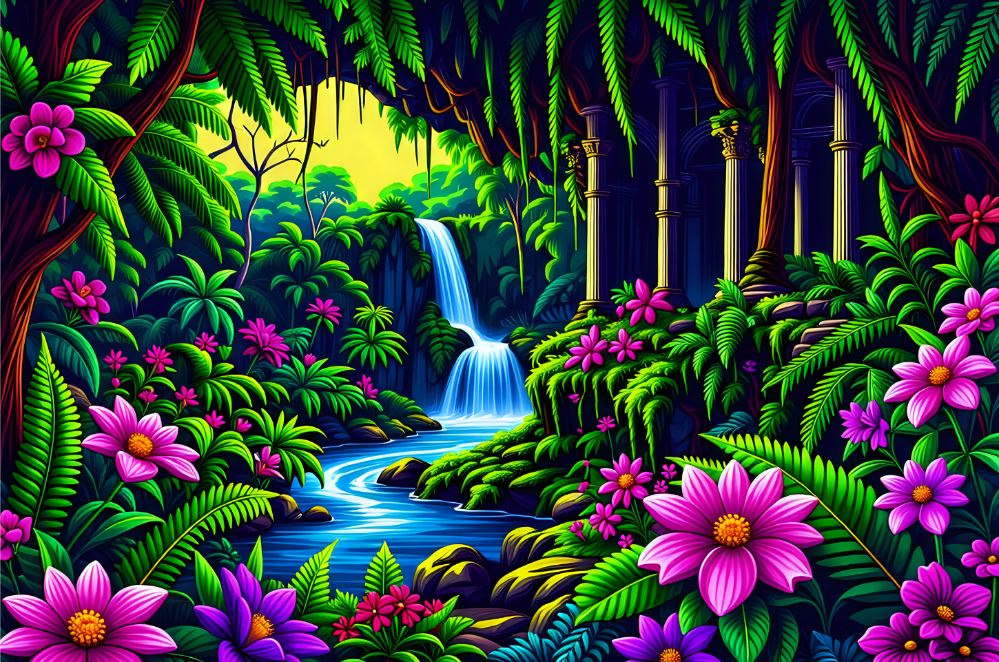 Majestic Amazon Waterfall Jigsaw Puzzle 1,000 Pieces Adult Puzzles Beautiful Jigsaw Puzzle - Jigsaw Art Store