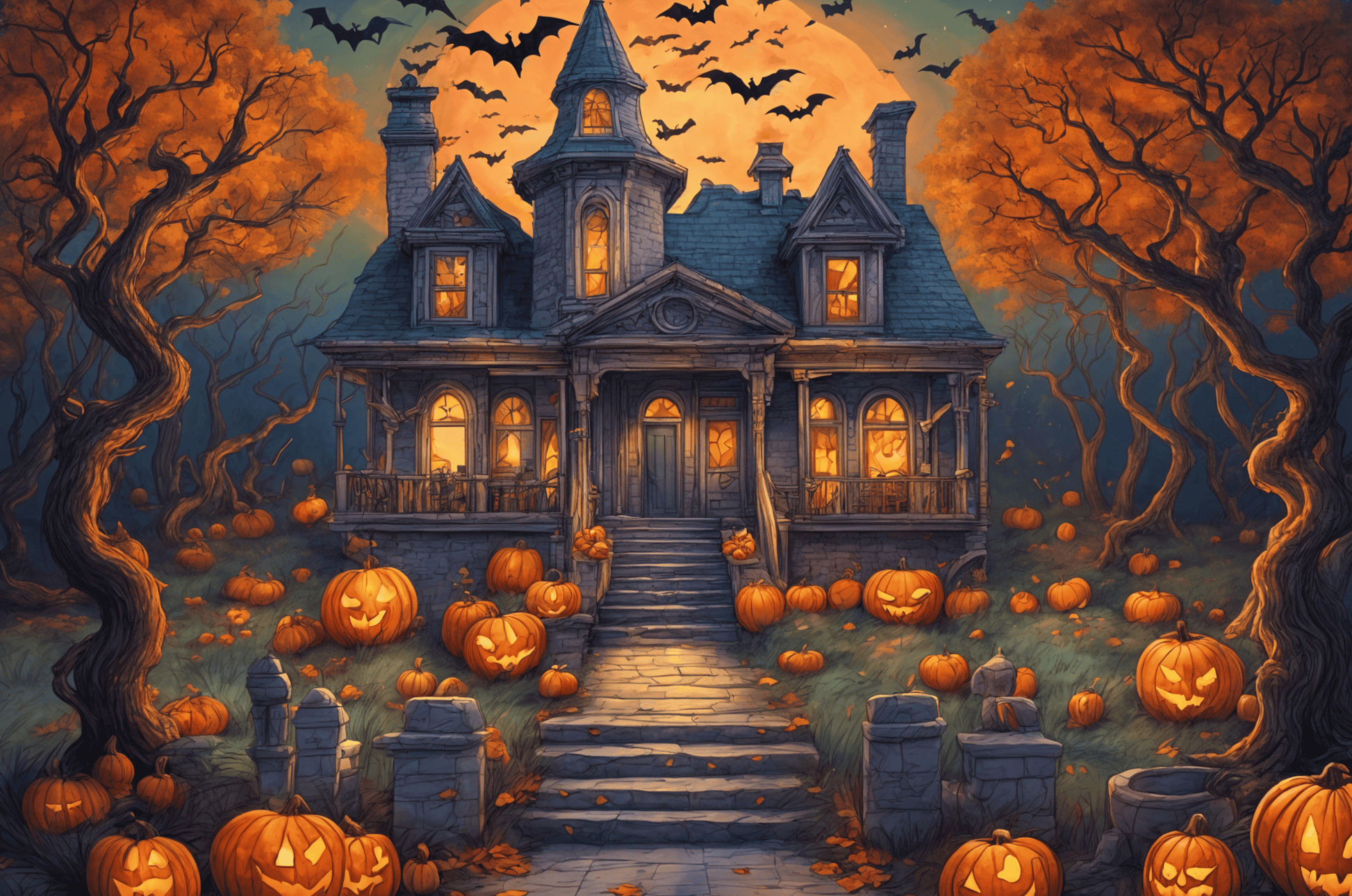 Spooky Halloween Mansion Jigsaw Puzzle 1,000 Pieces - Jigsaw Art Store