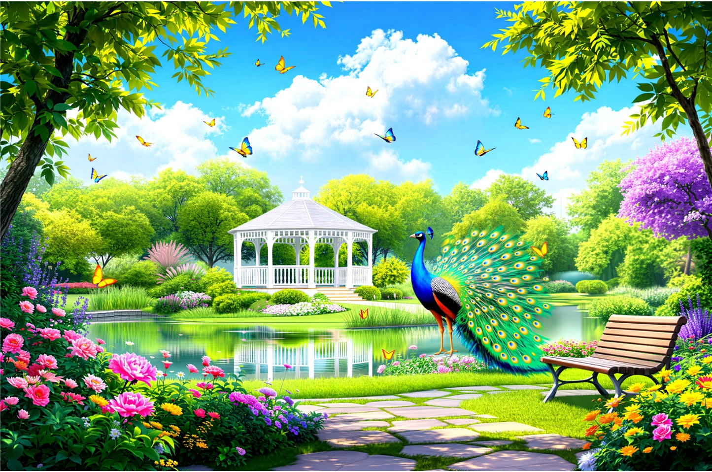 Peacock Garden Jigsaw Puzzle 1,000 Pieces