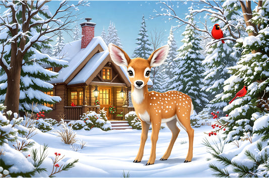Winter Cabin Serenity Jigsaw Puzzle 1,000 Pieces