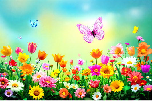 Flowers and Butterflies - 1,000 Piece Jigsaw Puzzle