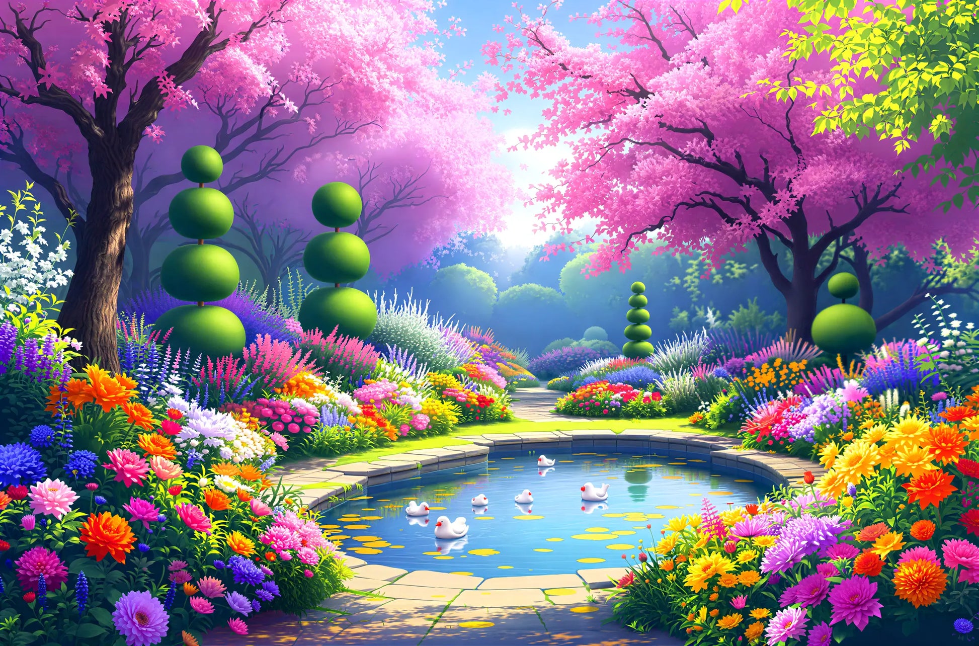 Blossoming Garden Serenity Jigsaw Puzzle 1,000 Pieces - Jigsaw Art Store